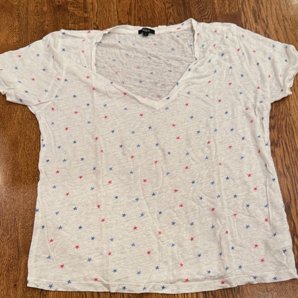 Rails Women's V-Neck Star Print Top Size Large